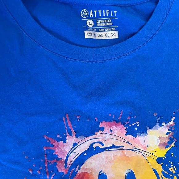 Smiley Face Cotton Short Sleeve T-Shirt - Picture 3 of 5